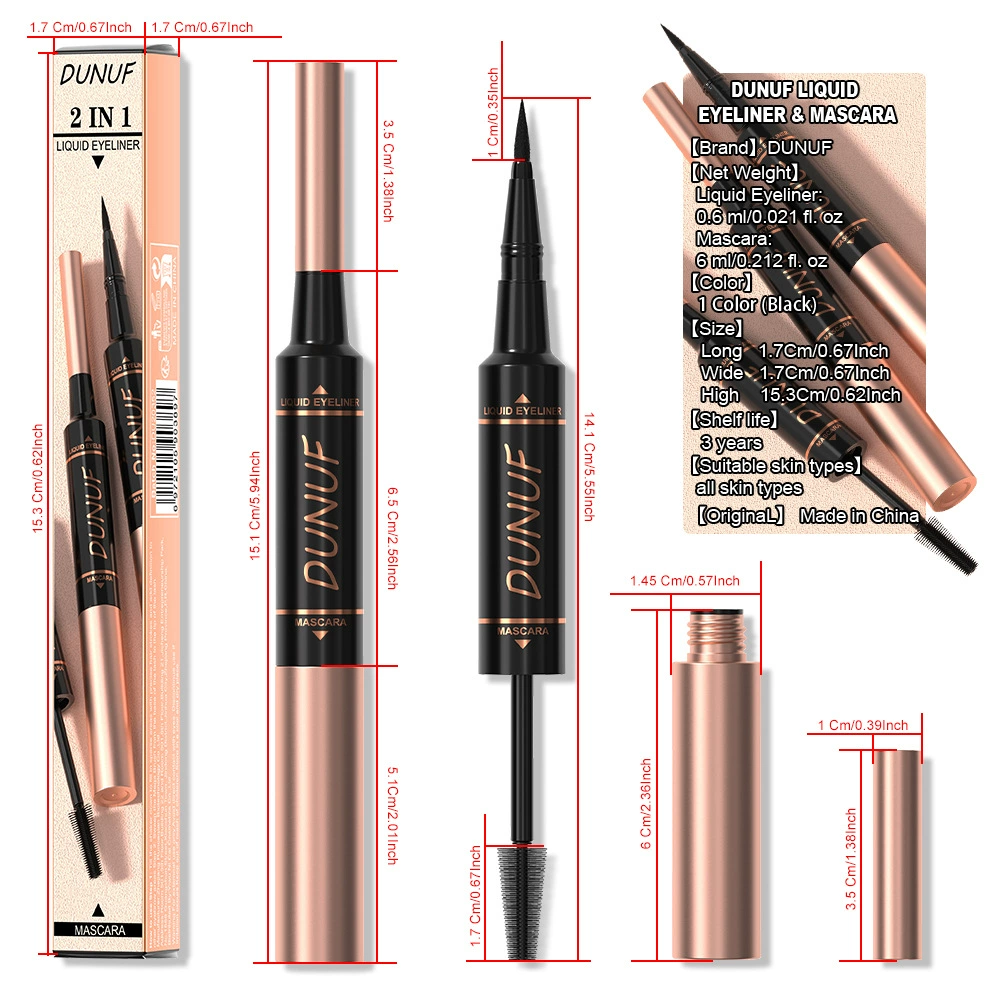 DUNUF Mascara, eye pencil, lengthening curling dense liner, no smudge