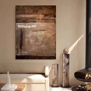 Sgmx Pure Hand-Painted Oil Painting Background Painting Art Abstract Bedroom Wabi-Sabi Mid-Century Style Hanging Painting B&B Handmade Decorative Painting