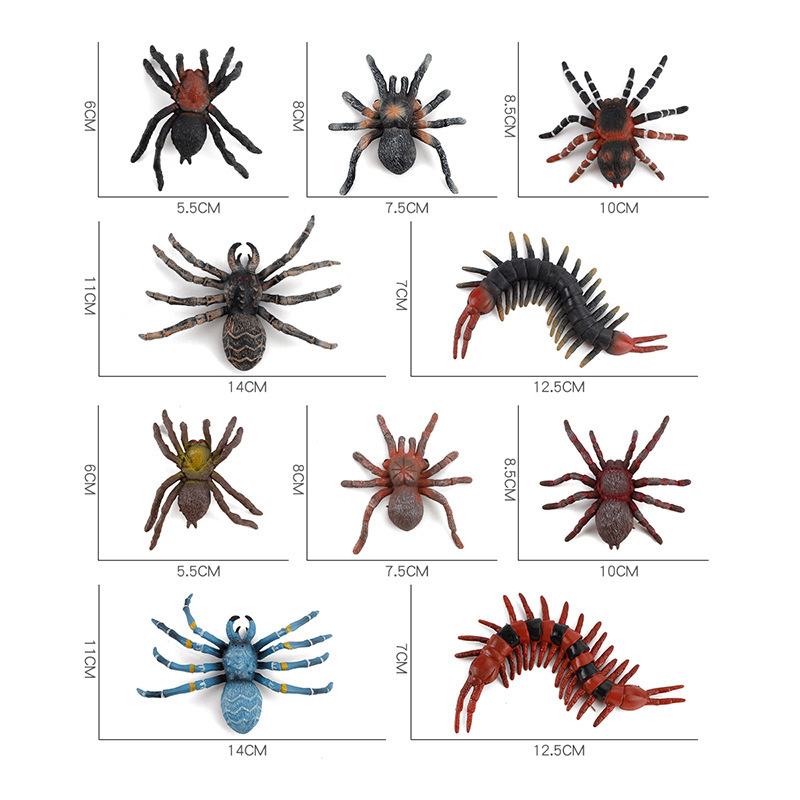 Cruzar la frontera simulación insecto modelo animal de goma suave araña ciempiés toda persona spoof apoyos traje estático modelo de juguete