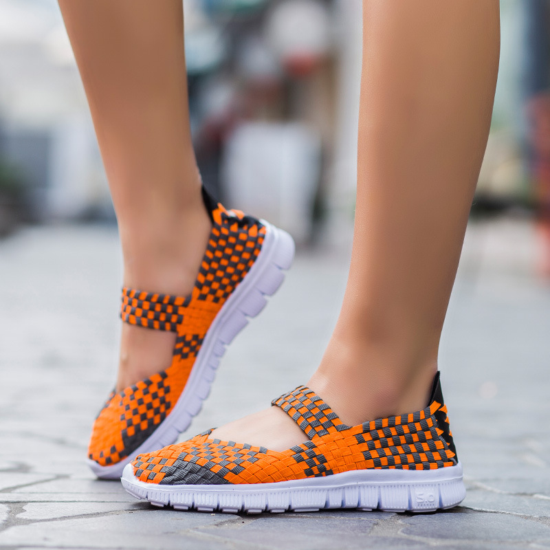 Cross-border 2022 Spring and Summer New Women's Shoes Fashion Casual Shoes Fashionable Woven Shoes Mother Shoe Cover Foot Large Size Flat Shoes