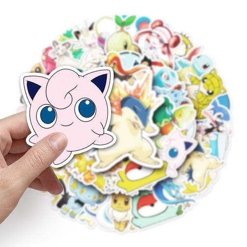 50 Sheets of Pokemon Cartoon Anime Graffiti Luggage Laptop Car Motorcycle Decorative Stickers 
