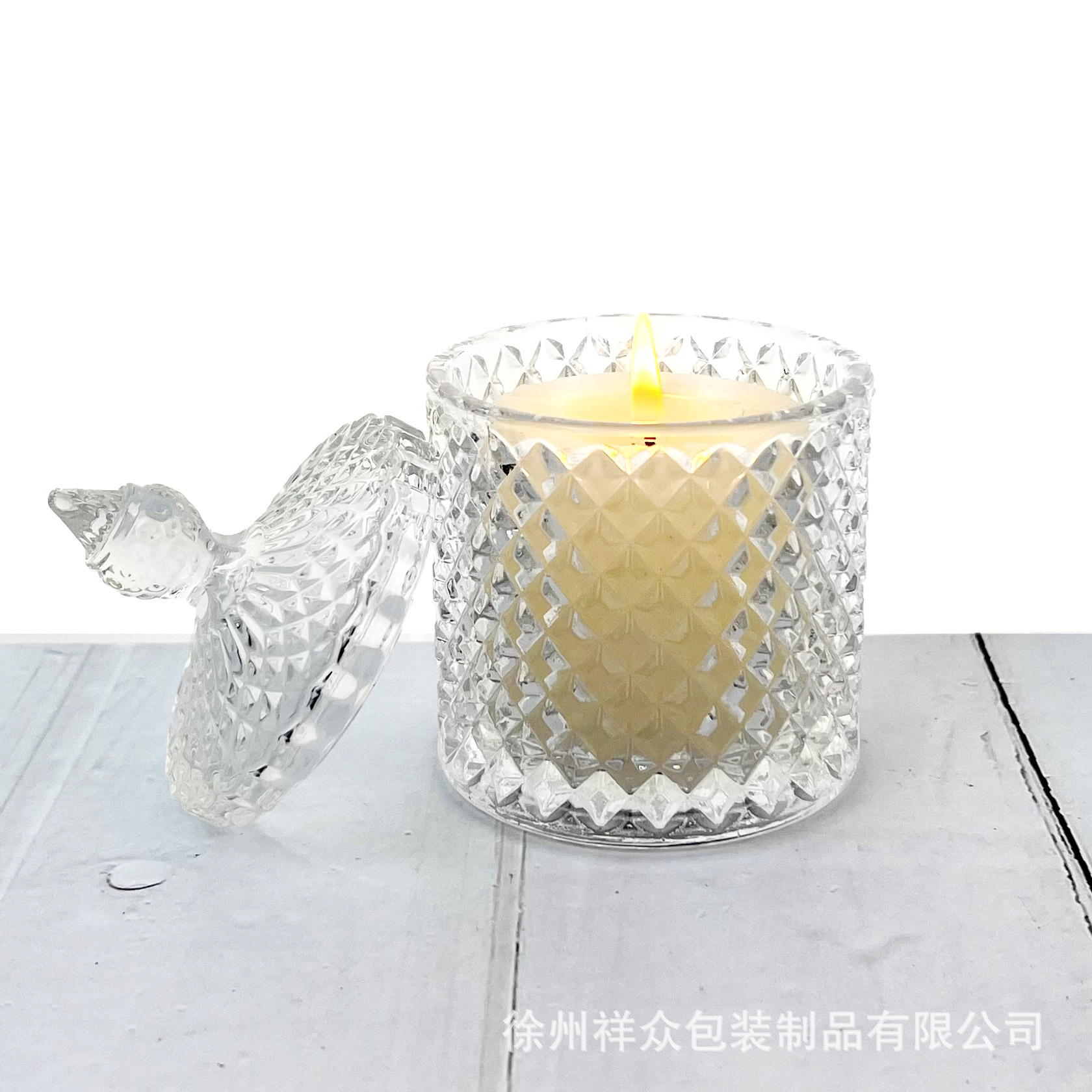 Taza de cristal transparente vela de cristal de Mongolia olor de almacenamiento multifuncional atmósfera de latas de vidrio
