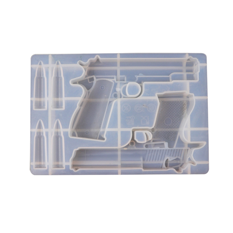 Fondant molde de silicona mini pistola bala pastel decoración molde DIY epoxi brillante molde para hornear