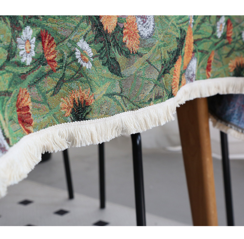 Schöne Elemente American Fresh rechteckige Tischdecke Jacquard Retro grün Stoff Tischdecke Abdeckung_voghion.com