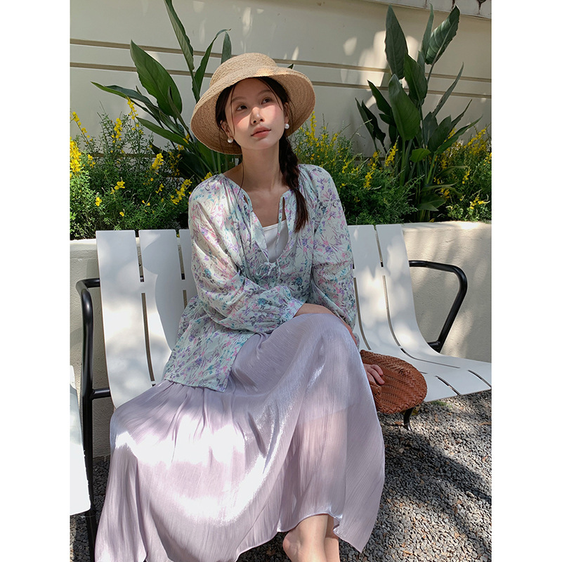 【Geming】High-End Flowing Chiffon Pleated Skirt Women's Clothing 2026 Spring New High-Waisted A-Line Skirt N896B 【Geming】High-End Flowing Chiffon Pleated Skirt Women's Clothing 2026 Spring New High-Waisted A-Line Skirt N896B