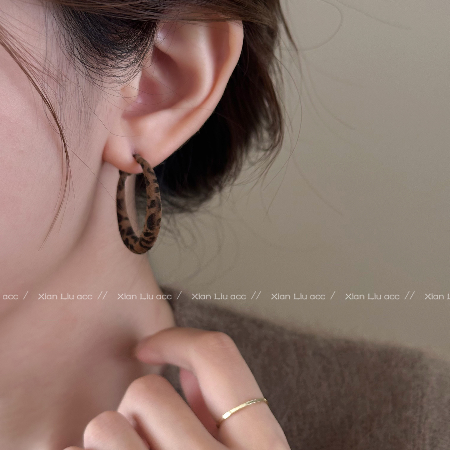 Round leopard print 3cm