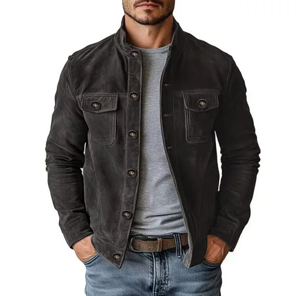 Amazon Aliexpress Cross-Border Dropshipping New Men's Casual European and American Men's Jackets New Imitation Suede Jackets