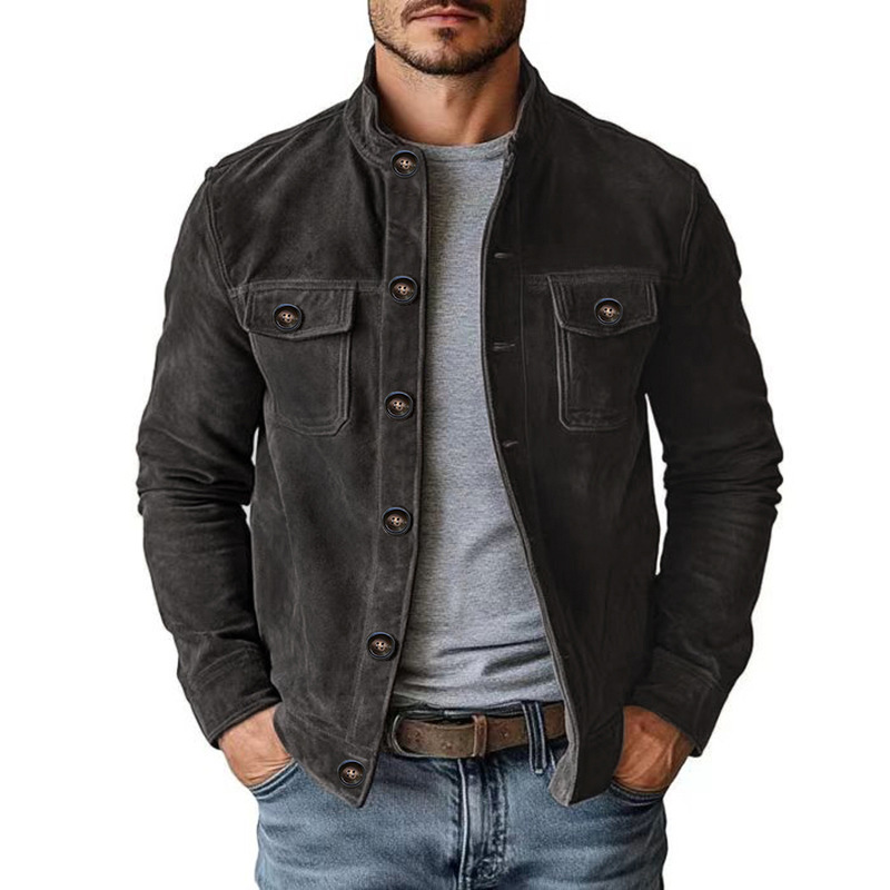 Amazon Aliexpress Cross-Border Dropshipping New Men's Casual European and American Men's Jackets New Imitation Suede Jackets Amazon Aliexpress Cross-Border Dropshipping New Men's Casual European and American Men's Jackets New Imitation Suede Jackets