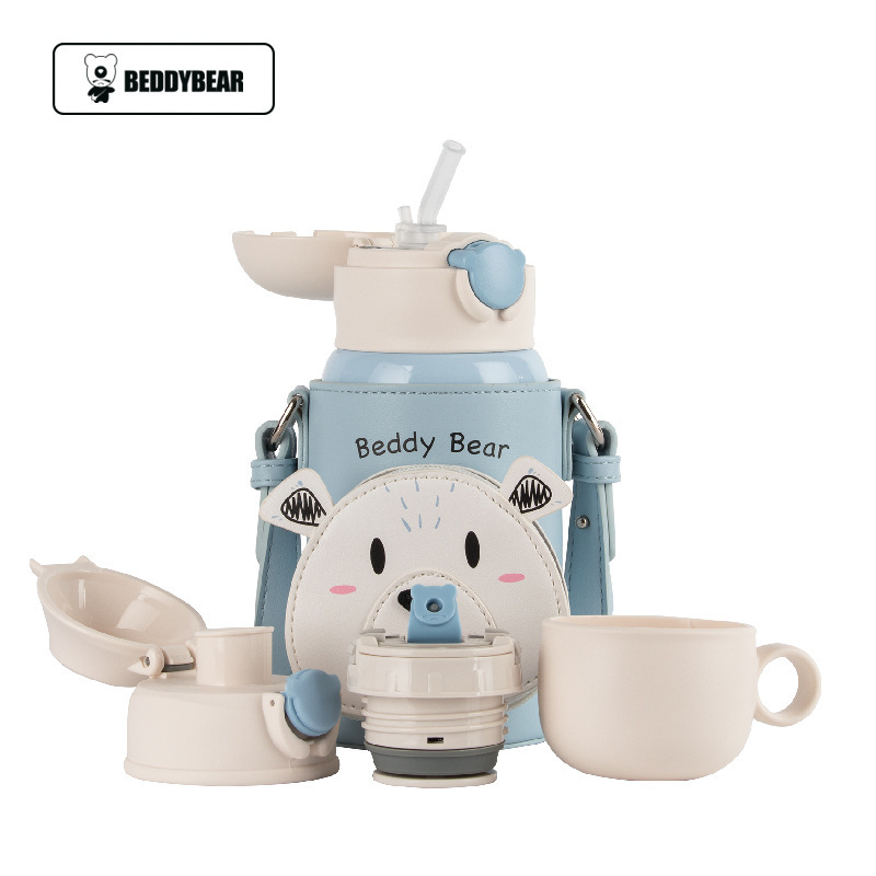 Oso de los niños serie completa taza de vacío bebé taza de agua con paja jardín de infantes al por mayor beber hervidor de agua taza de regalo caja