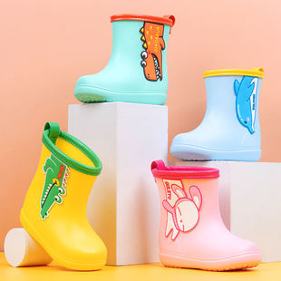 New Cartoon children's rain boots rain boots baby little boy girl baby summer raincoat suit water shoes baby