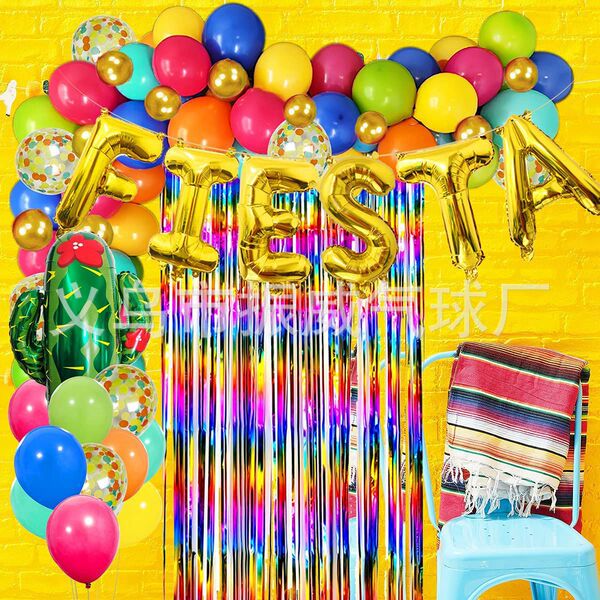 Fairy Palm Mexican Rain Silk curtain Fiesta Carnival Balloon Flower…