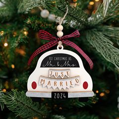 クロスボーダー新製品 2025 カップルの結婚式クリスマスギフト木製装飾品クリスマスツリー