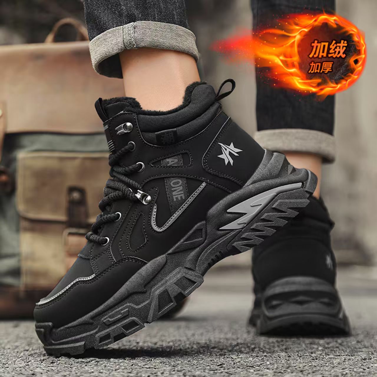 Zapatos de invierno de hombre de alta calidad 2025, nuevos zapatos de algodón cálidos y gruesos, zapatos deportivos de papá, botas de nieve al aire libre del noreste