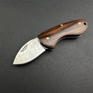 Folding knife stainless steel fruit knife portable sharp wooden handle no lock EDC pocket open express box knife outdoor knife