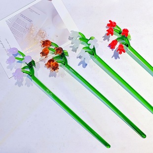 Colorful Glass Flower Artificial Flower Arrangement Lotus Small Fresh Rose Decoration Handmade Glass Flower Simple Ins