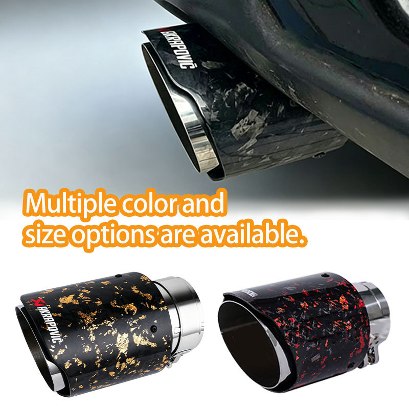 Single outlet carbon fiber stainless steel exhaust pipe tail throat muffler satin carbon fiber silver blue black