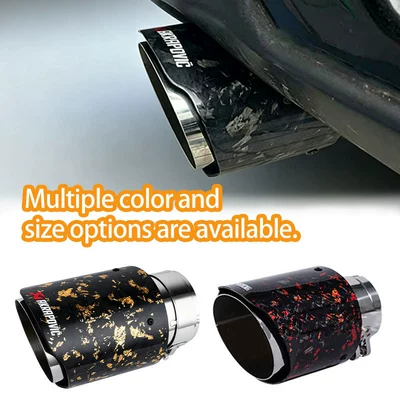 Single outlet carbon fiber stainless steel exhaust pipe tail throat muffler satin carbon fiber silver blue black