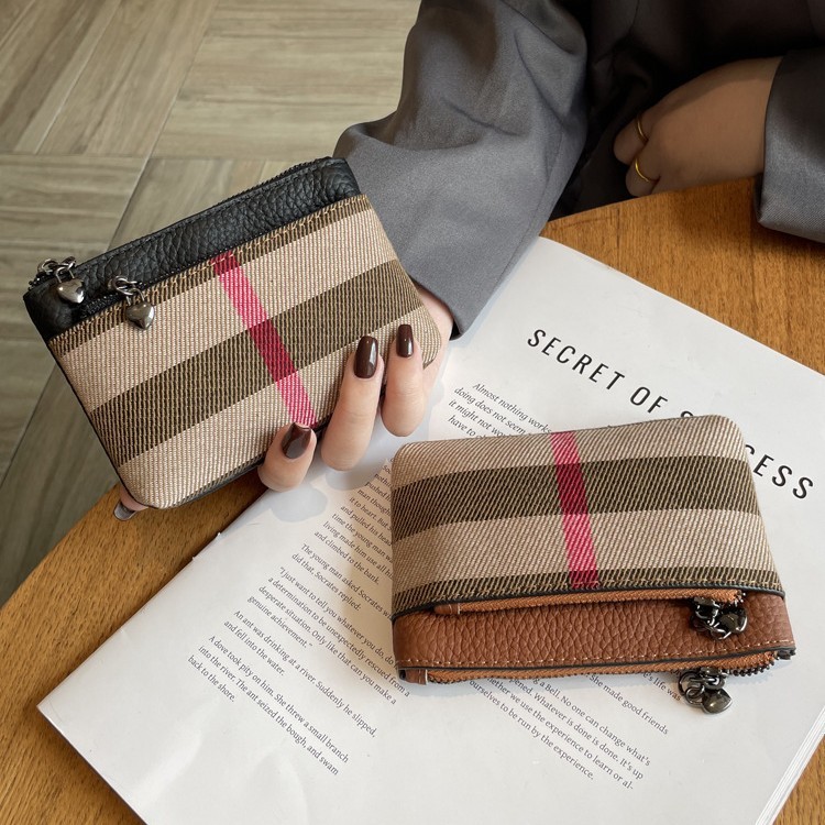 Fashion Retro Plaid Small Wallet 2024 Autumn and Winter New Multi-function Large Capacity Student Daily Storage Coin Bag