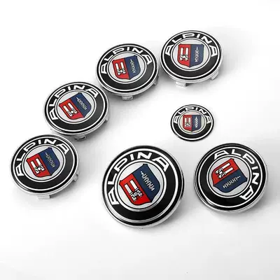 Car logo — Logo 7-Piece Set 50Th Anniversary - front-mark-82-rear-mark-82-wheel-cover-684-steering-wheel-45-alpina