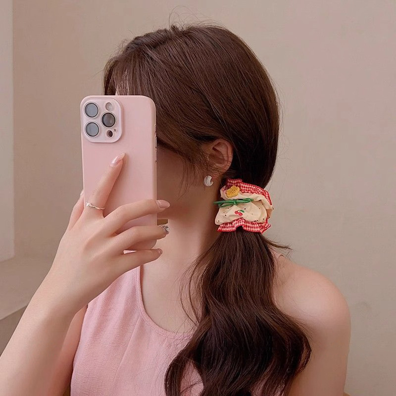 Dulce de alto nivel, anillo de cabello de intestino grueso, cordón de cabello de cola de caballo baja coreana, cordón de cabello grande, delicado, adornamiento de cabello de princesa de alto valor
