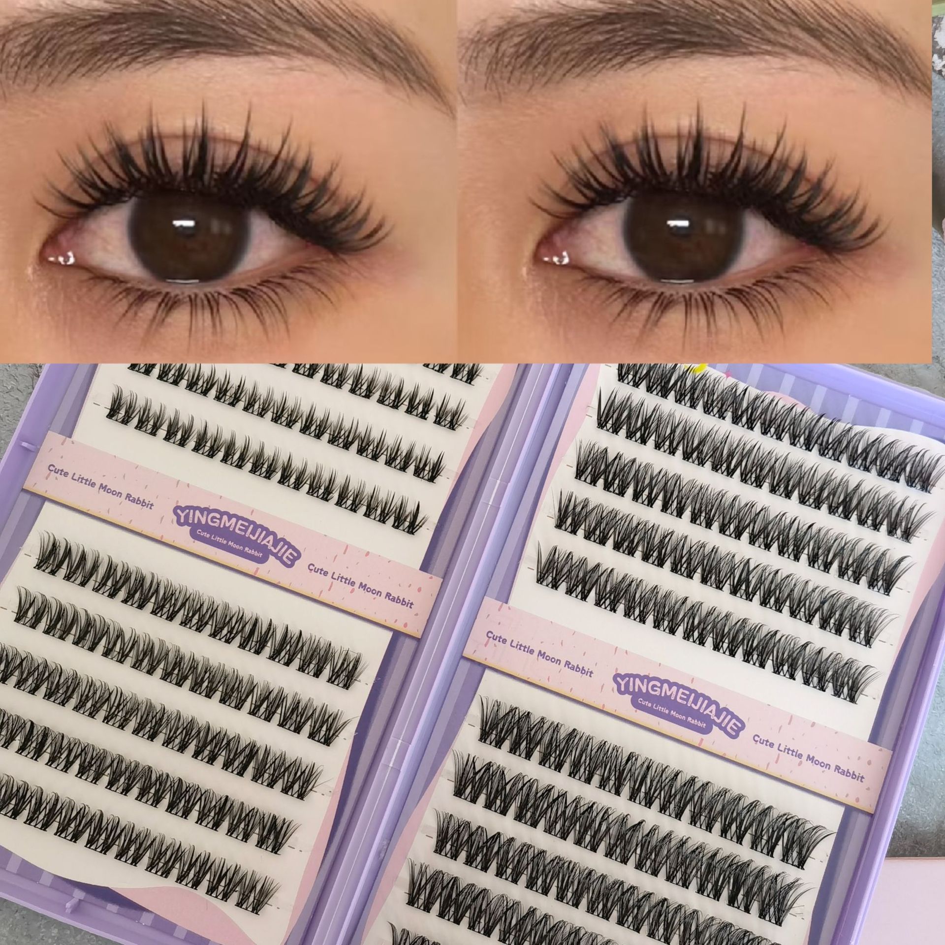 Las pestañas falsas transfronterizas de gran capacidad sin pestañas, pestañas falsas DIY, pestañas falsas de extensión suave, pestañas falsas sin pegamento.