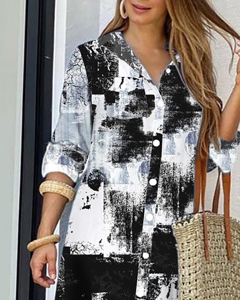 New Spring Summer Fashion Sexy Shirt Maxi Dress