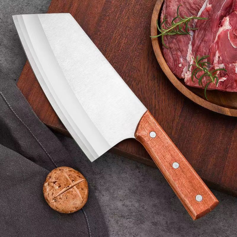 不鏽鋼菜刀 切菜刀切片刀鋒利切肉木柄刀具廠家直銷江湖地攤刀具