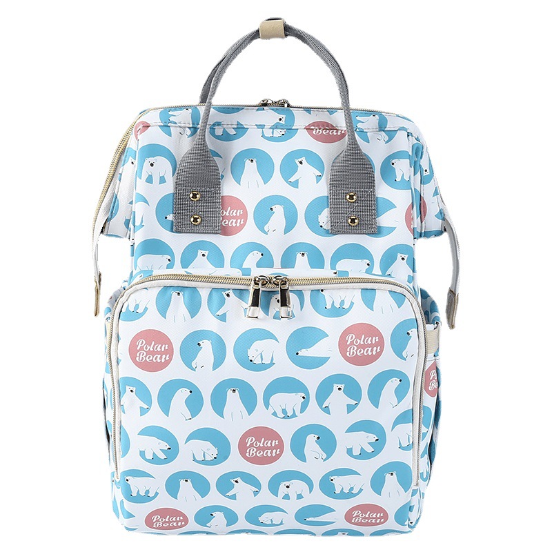 Backpack spot blue polar bear multi-functional waterproof Mommy bag waiting for delivery bag mother and baby bag manufacturer's one-piece discount