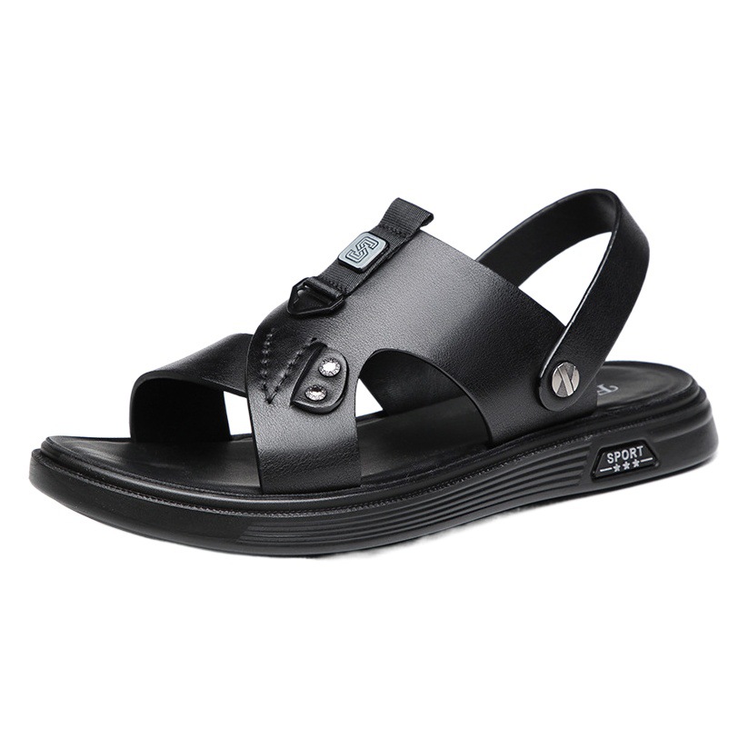 Sandalias de los hombres 2023 verano nuevo cuero genuino casual zapatos de playa al aire libre sandalias de los hombres de moda de piel de vaca zapatos de los hombres zapatillas