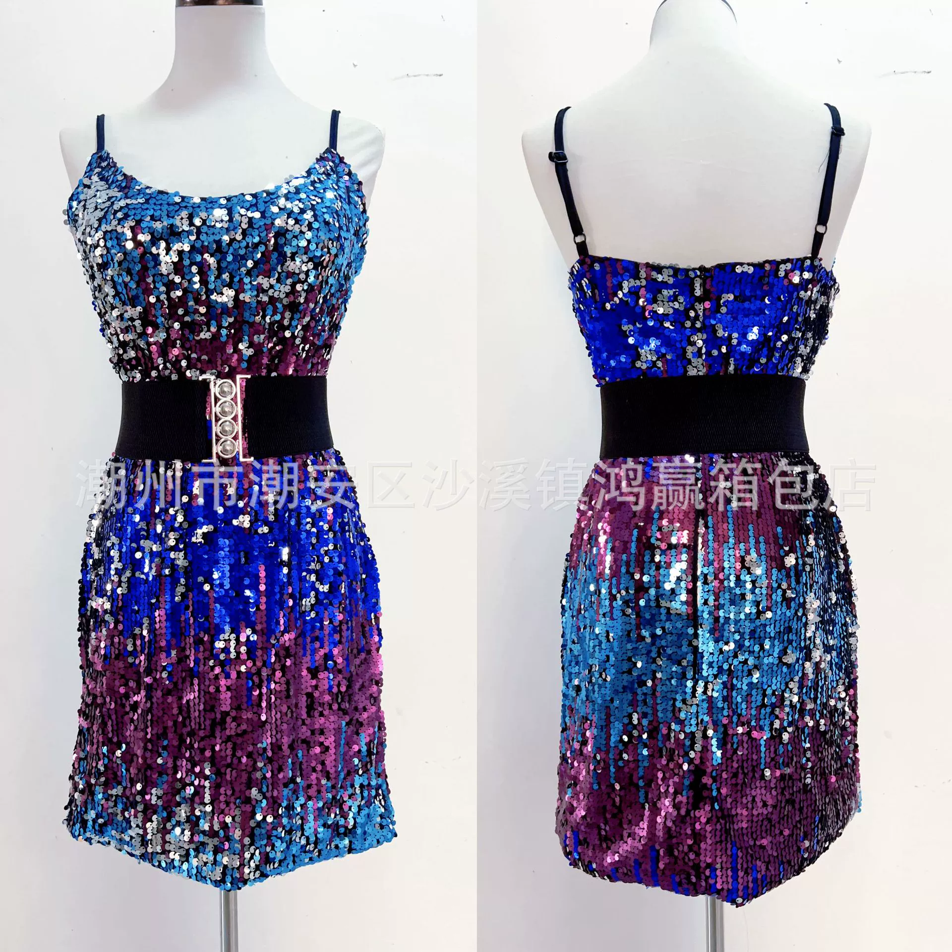 Новое модное универсальное роскошное платье на тонких бретельках для похудения талии с тяжелым бисером и вышивкой пайетками для женщин