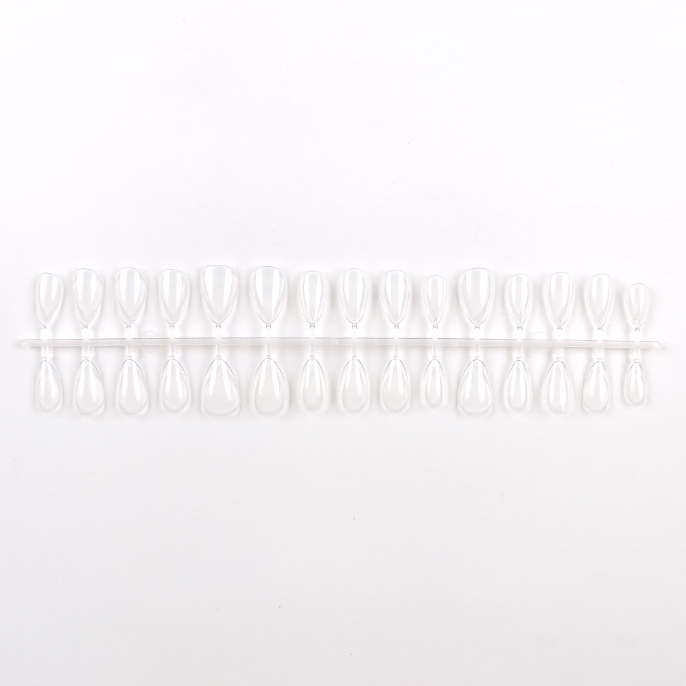30 piezas de película negativa transparente de manicure, manicure corta tipo almendra prefabricada, manicure de manicure, manicure artificial