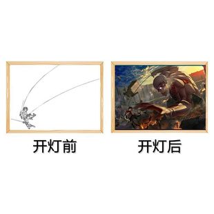 The Attack of Giant Lights Painting Allen Sanli Armored Giant Soldiers Long Surrounding Glowing Photo Frame Lights Birthday Gift for Graduation Season