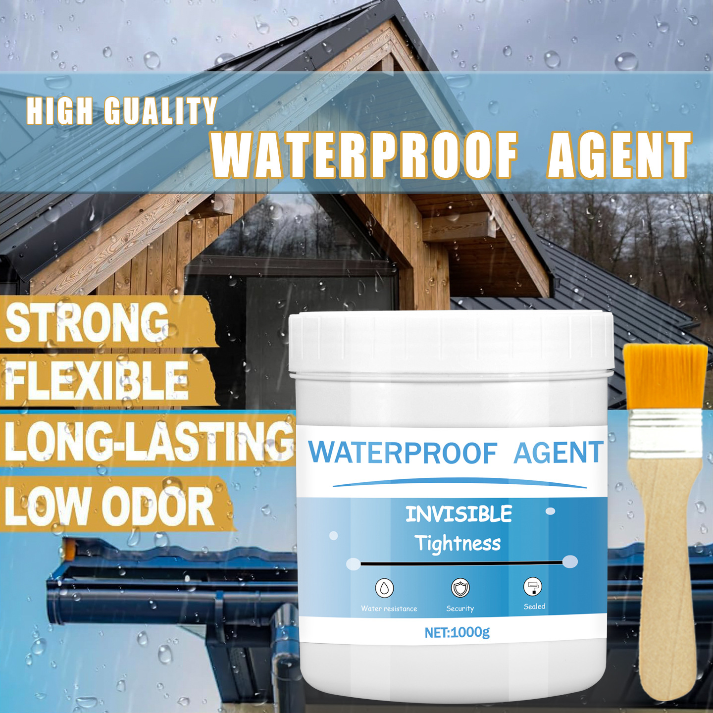 亚马逊跨境 防水胶液体透明墙渗水防潮卫生间透明 丙烯酸防水涂料