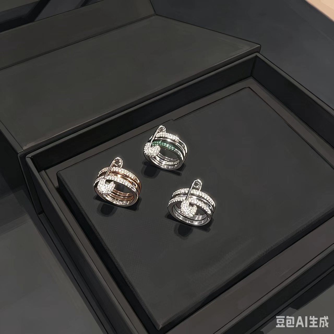 Green pin, ring