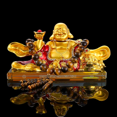 New car perfume ornaments, Car ornaments - crystal-bottom-20128cm900-grams-painted-maitreya-tigers-eye