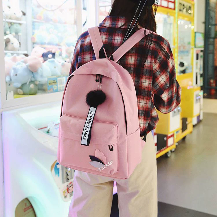 Fashionable backpack, shoulder bag, capacious school bag for traveling, wholesale, Korean style, simple and elegant design
