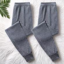 秋冬男士秋裤成人宽松大码加肥高腰线裤薄款毛裤保暖打底裤