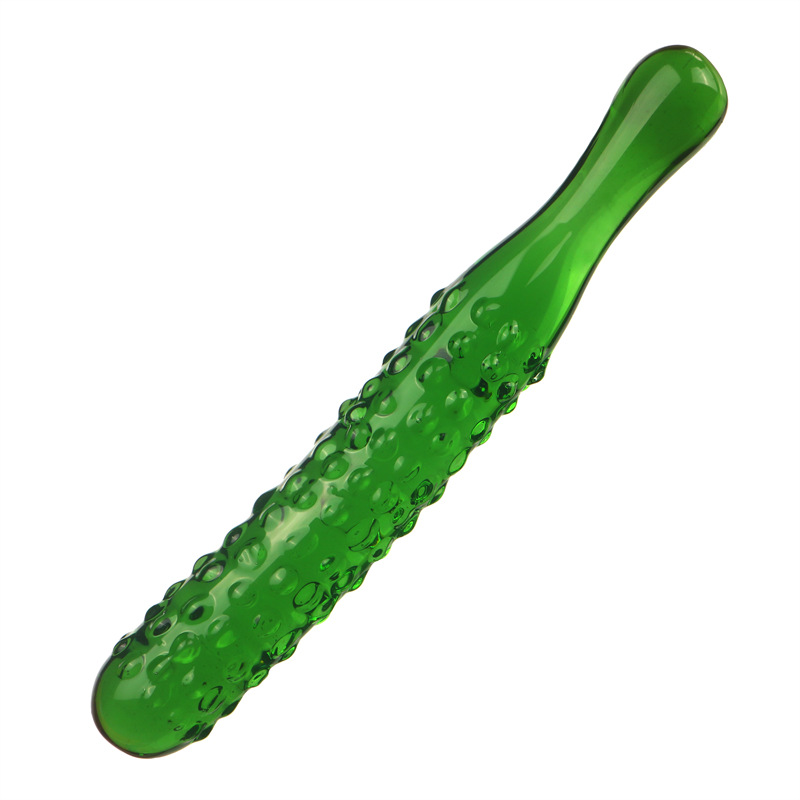 Gode en verre en forme de concombre vert, produit sexuel féminin, plug anal, masturbateur, jouet pour adulte_voghion.com