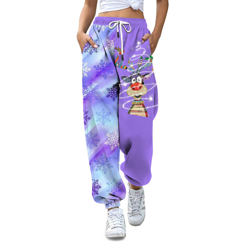 New Sweatpants Christmas Theme 3D Digital Printing Elk Pattern Women's Casual Sports Harem Pants New Sweatpants Christmas Theme 3D Digital Printing Elk Pattern Women's Casual Sports Harem Pants