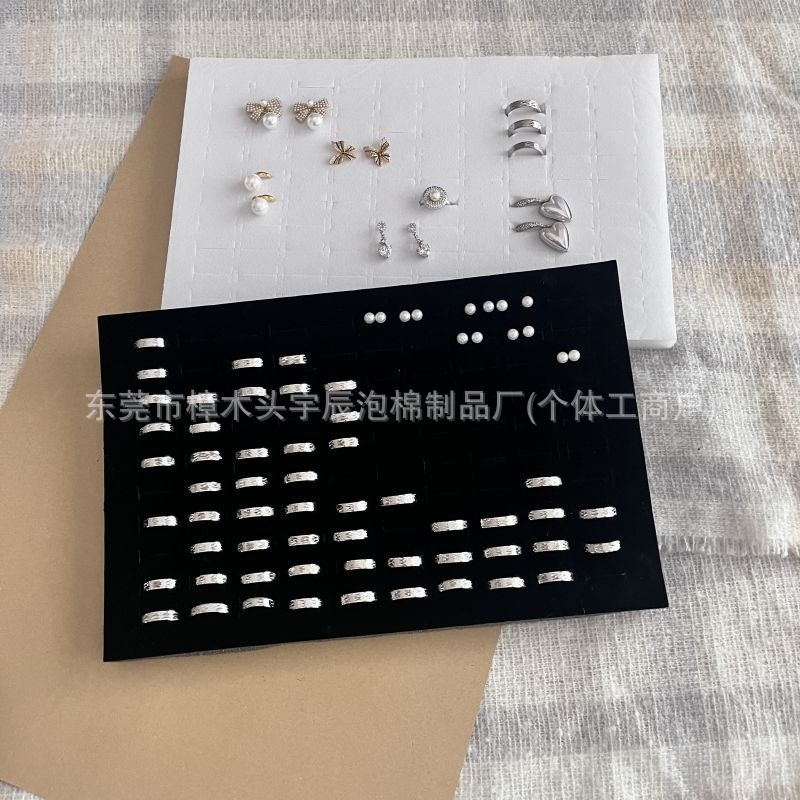 Fabricante de esponja de flocado, anillo, pendientes, collar, embalaje, caja de joyería, almohadilla de almacenamiento de esponja.