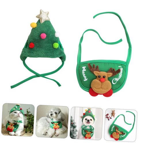 Cross-border Christmas pet hats, cat clothes, winter supplies, wholesale dog bibs, saliva towels