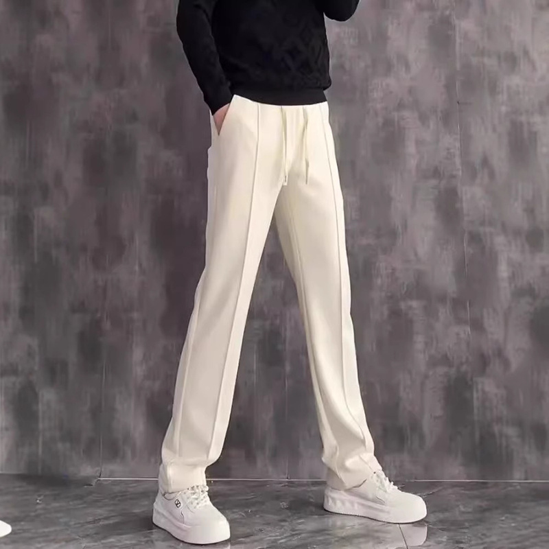Men's Slim Straight-Leg Pants Spring and Autumn Simple Solid Color Casual Pants Versatile Stretchy Light Luxury Sweatpants Men's Slim Straight-Leg Pants Spring and Autumn Simple Solid Color Casual Pants Versatile Stretchy Light Luxury Sweatpants