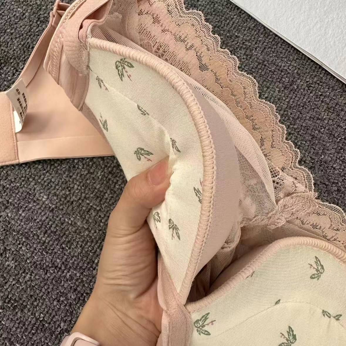 Nuevo sujetador de alta calidad de moda de encaje jacquard transpirable ajustable cómodo tres botones de colado ropa interior mujer
