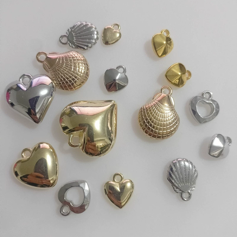 Ожерелье с персиковым лицом, браслет, аксессуары, вырез в форме сердца, подвесной отверстие, глянцевая подвеска в виде ракушки, серьги в форме сердца «сделай сам», новые стерео