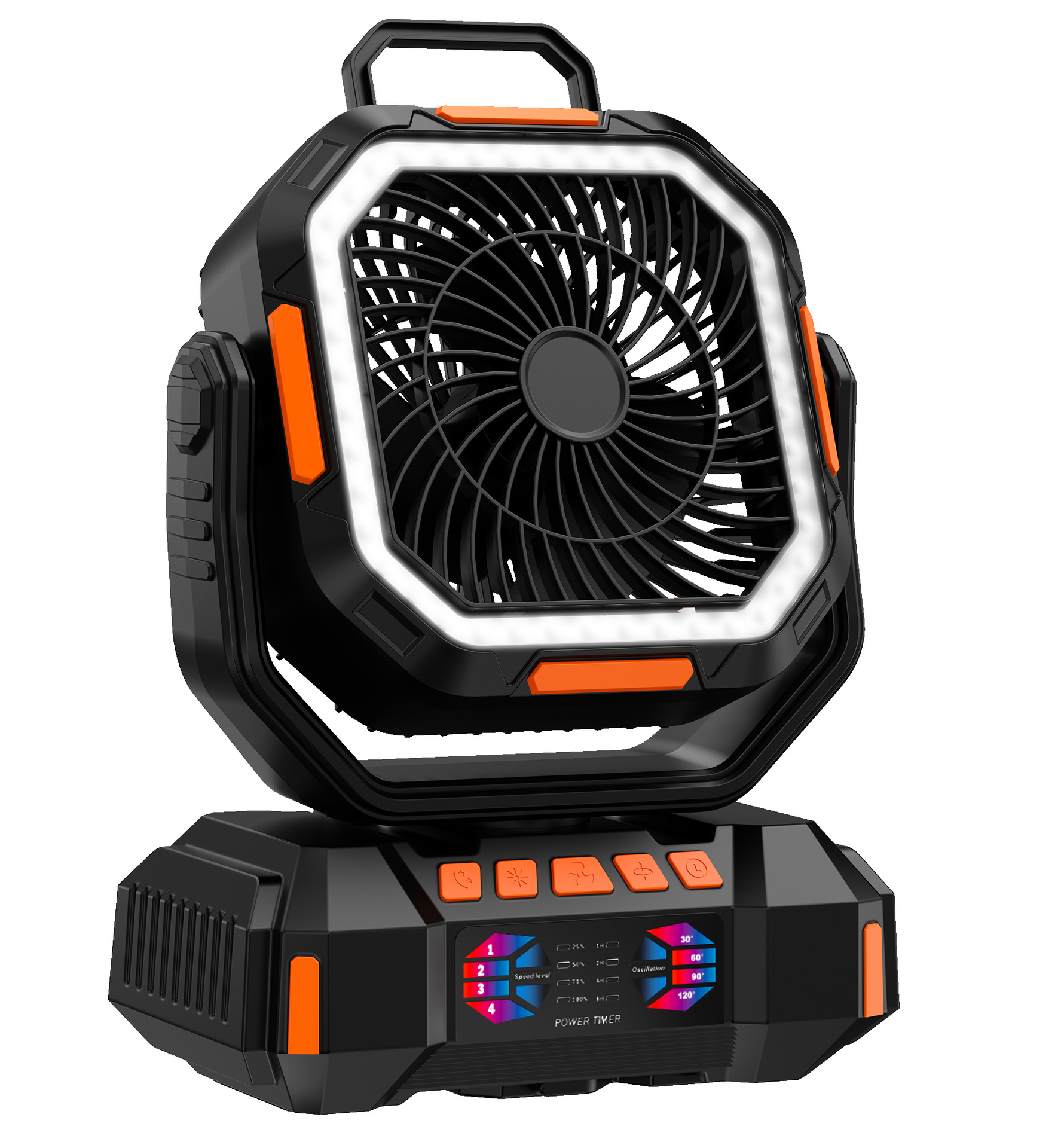 Ventilador de campamento al aire libre transfronterizo conveniente USB de carga inalámbrica control remoto gran ventilador de campamento de viento lámpara de pesca