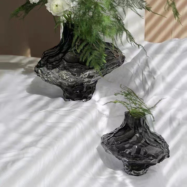 山谷花瓶一件代發不規則玻璃北歐ins家居客廳裝飾擺件樣板間高級