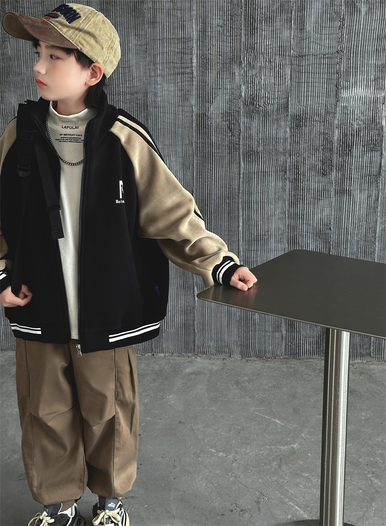 2024 New Loose Jacket, Spring and Autumn Versatile Cardigan, Boys' Handsome Hoodie, Baseball Jacket_voghion.com