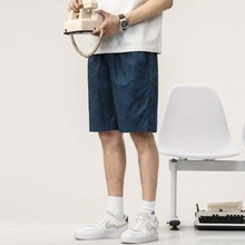 新款夏季纯棉五分短裤休闲百搭宽松沙滩裤男裤潮流宽松户外出行