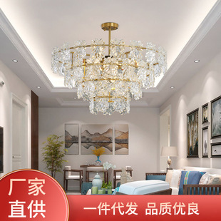新款美式复古客厅灯具 法式宫廷轻奢餐厅卧室灯奢华玻璃水晶吊灯-阿里巴巴