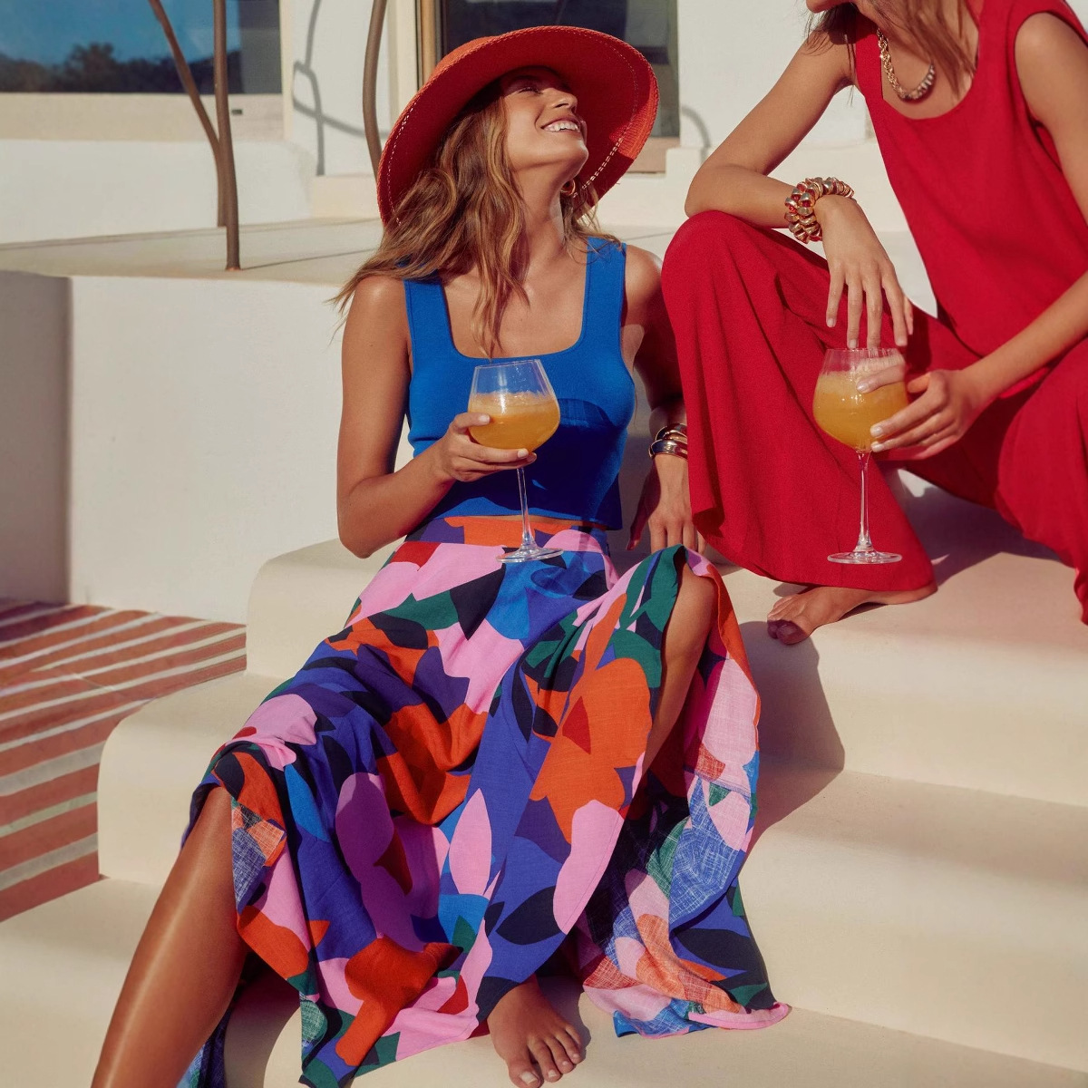 25 Euro Women's Fashion Spring/Summer New Cross-Border Casual Printed Bohemian Mid-Length Skirt For Women_ecoleips.com
